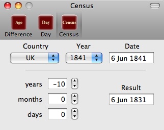Calendar Calc Census
